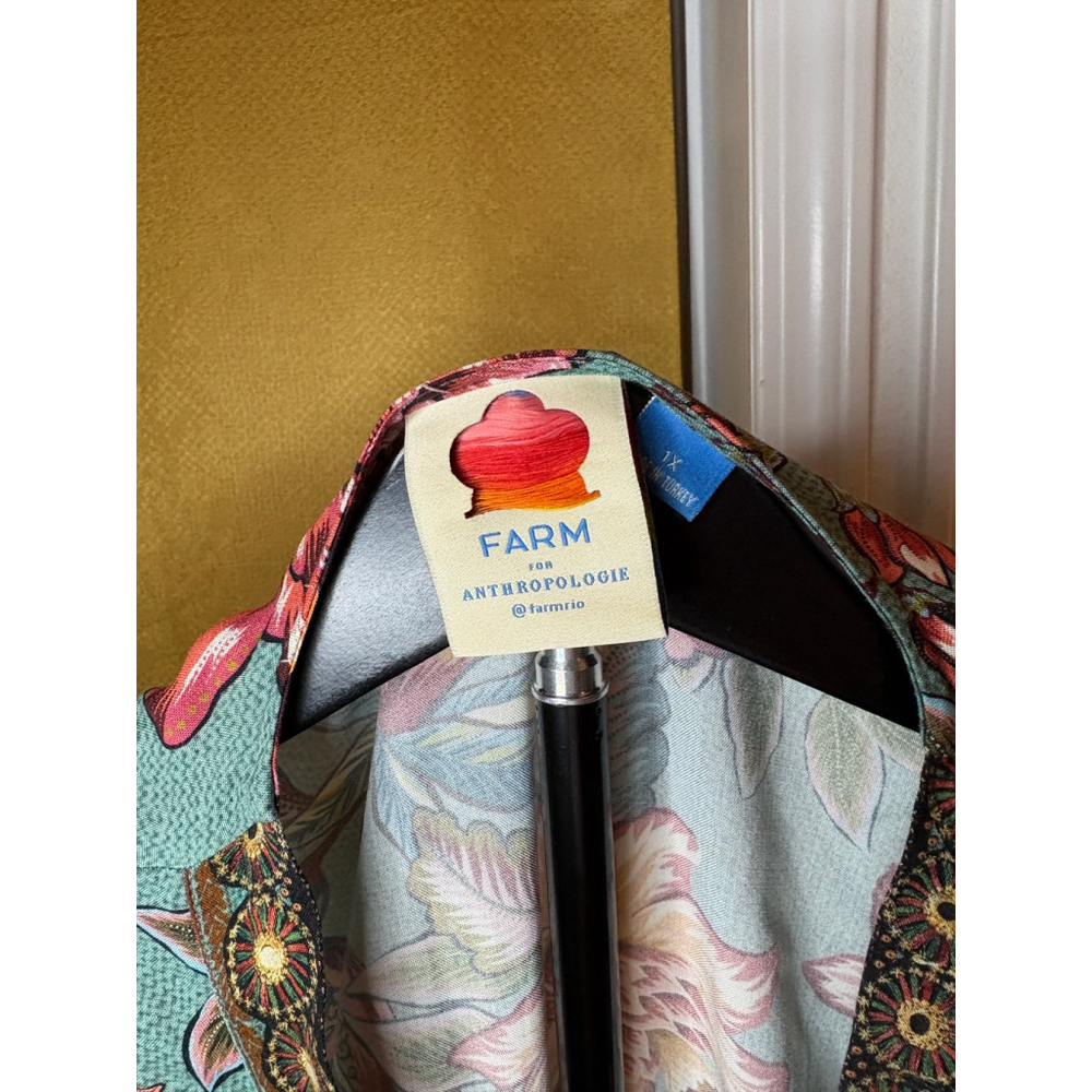 Farm Rio for Anthropologie Women's Viera Floral Bohemian Wrap Dress Sz 1X - Picture 5 of 8